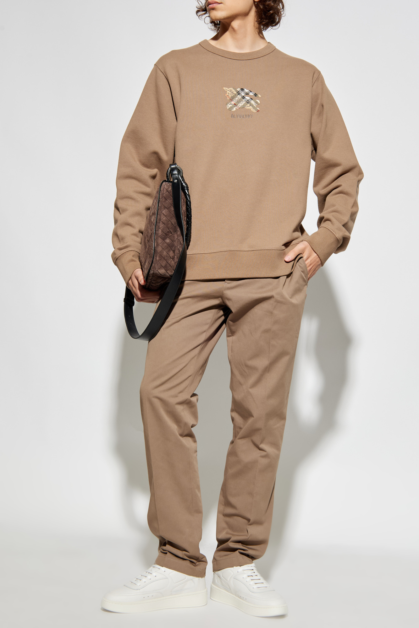 Brown Cotton sweatshirt with logo Burberry - Vitkac Italy
